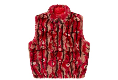 Supreme Faux Fur Hooded Vest Red (FW21) | FW21 - KLEKT