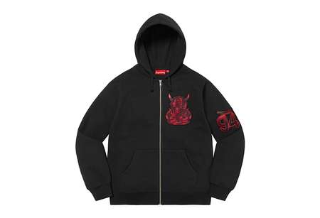 Supreme Demon Zip Up Hooded Sweatshirt Black (SS22) | TBC - KLEKT