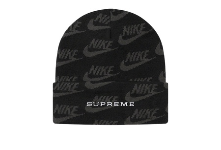 SupremeサイズSupreme Nike Jacquard Logos Beanie Black