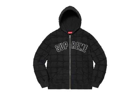 Supreme Reverse Patchwork Zip Up Hooded Sweatshirt Black (SS22