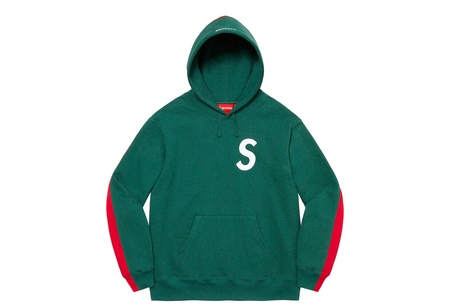 Supreme S Logo Split Hooded Sweatshirt Dark Green (FW21) | FW21