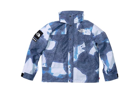 Supreme x The North Face® Bleached Denim Print Mountain Jacket ...