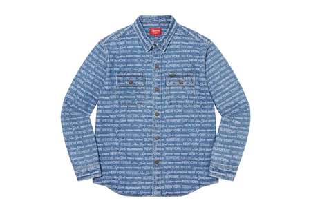 Supreme Multi Type Jacquard Denim Shirt Blue (FW22) | TBC - KLEKT