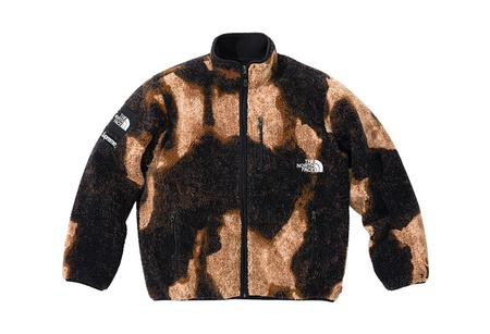 Supreme x The North Face® Bleached Denim Print Fleece Jacket Black