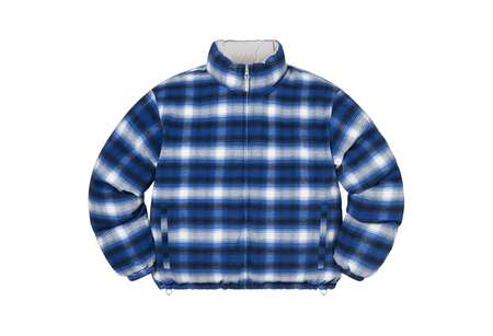 Supreme Flannel Reversible Puffer Jacket Grey (FW22) | TBC - KLEKT