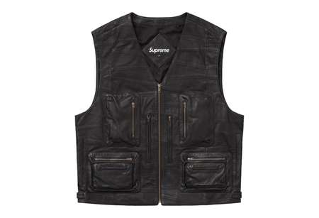 Supreme Patchwork Leather Cargo Vest Black (SS23) | TBC - KLEKT