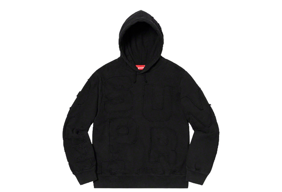 Supreme Cutout Letters Hooded Sweatshirt Black (SS20) 