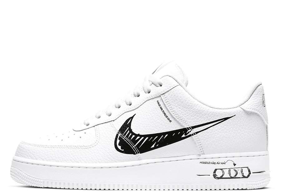 Nike Air Force Low Sketch White Black (2020)