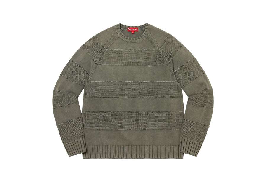 Supreme Small Box Stripe Sweater Light Olive (SS23)
