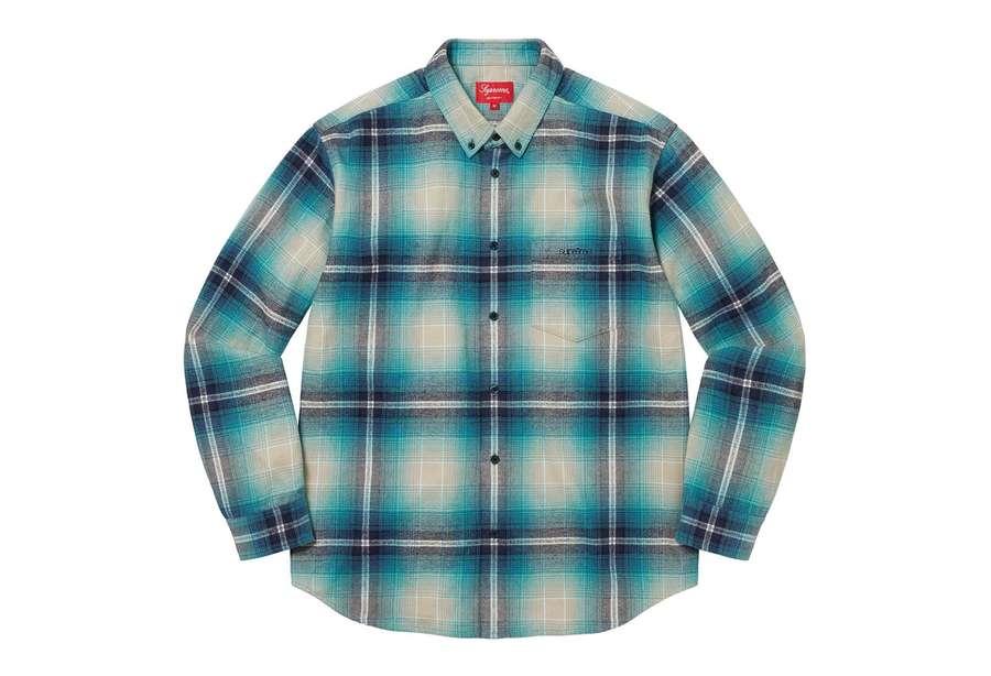 Supreme Shadow Plaid Flannel Shirt Blue (SS23)