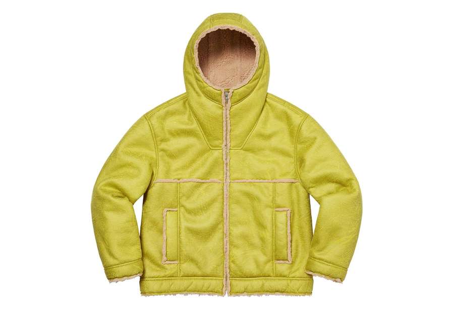 Supreme Faux Shearling Hooded Jacket Citrus (SS23)