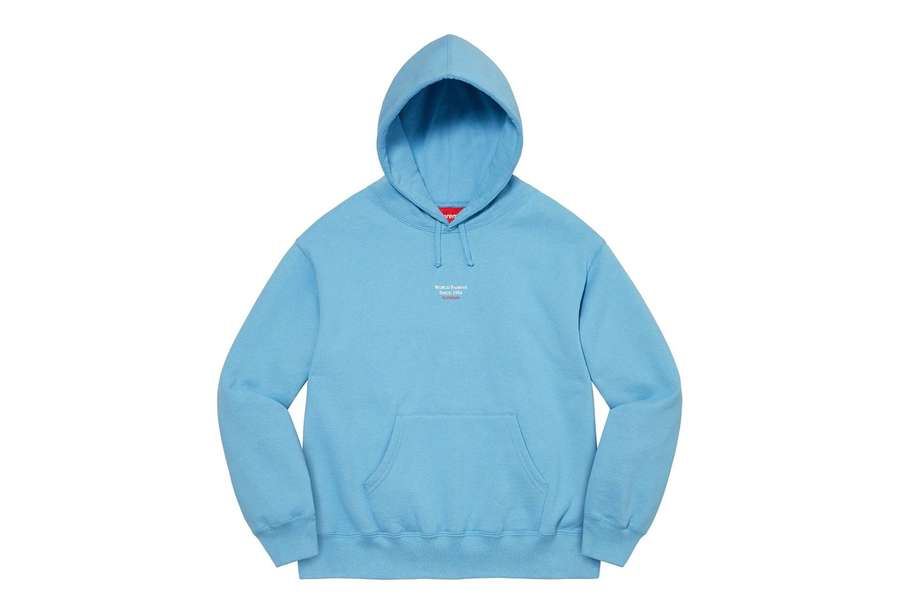 Supreme World Famous Micro Hooded Sweatshirt Light Blue (SS23)