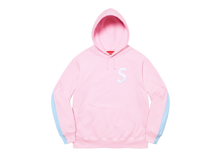 Supreme S Logo Split Hooded Sweatshirt Light Pink (FW21)