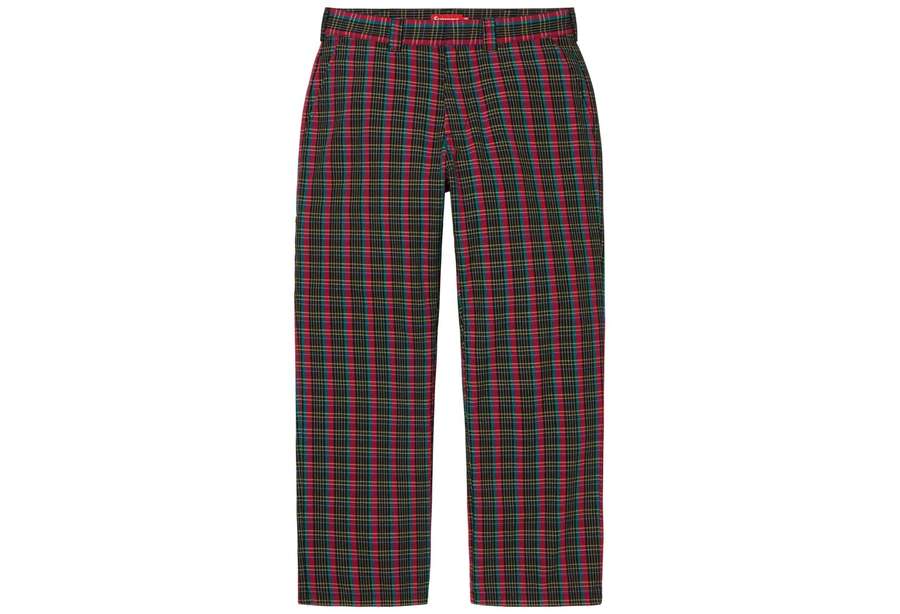 Supreme Work Pant Navy Red Plaid (SS23)