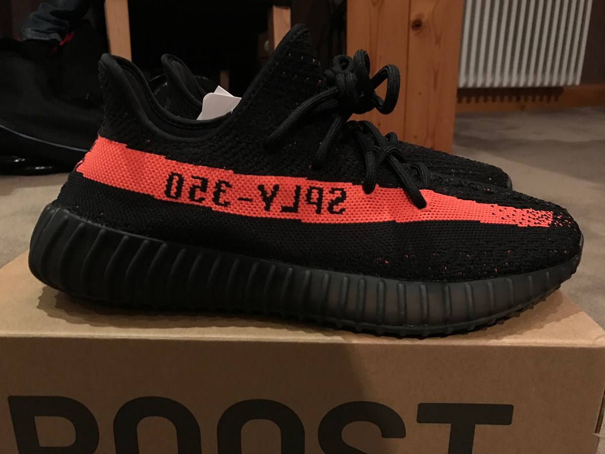 Adidas Yeezy 350 v2 Boost SPLY Kanye West Black Red BY 9612 US