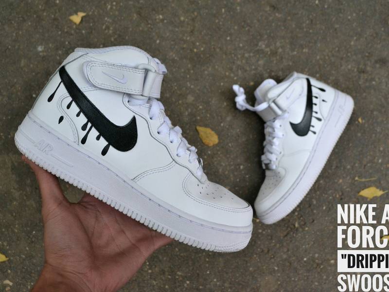 nike air force dripping swoosh