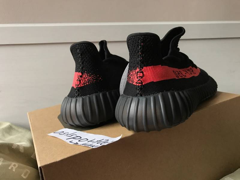 A Closer Look at the Yeezy Boost 350 v2 'Core Black / Red for infants