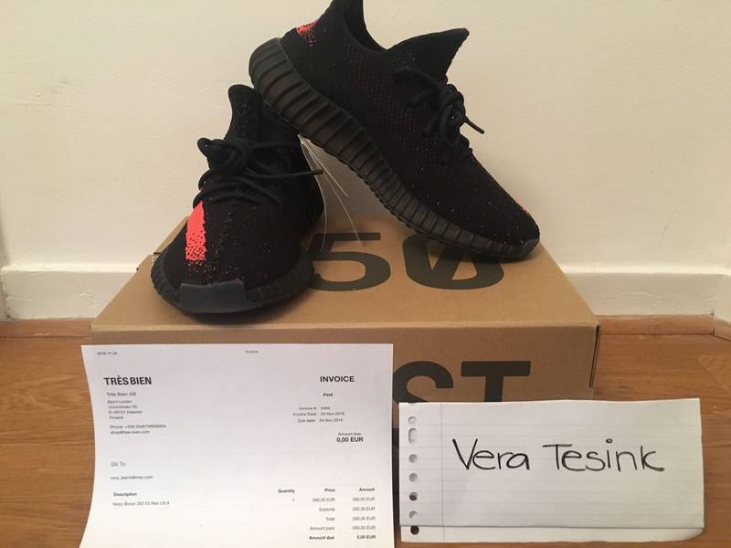Adidas Yeezy 350 Boost v2 Core Black / Core Black Red CP 9652