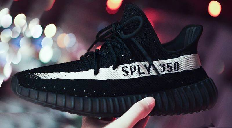 White And Grey Adidas Yeezy Boost 350 V2 Black White BY1604