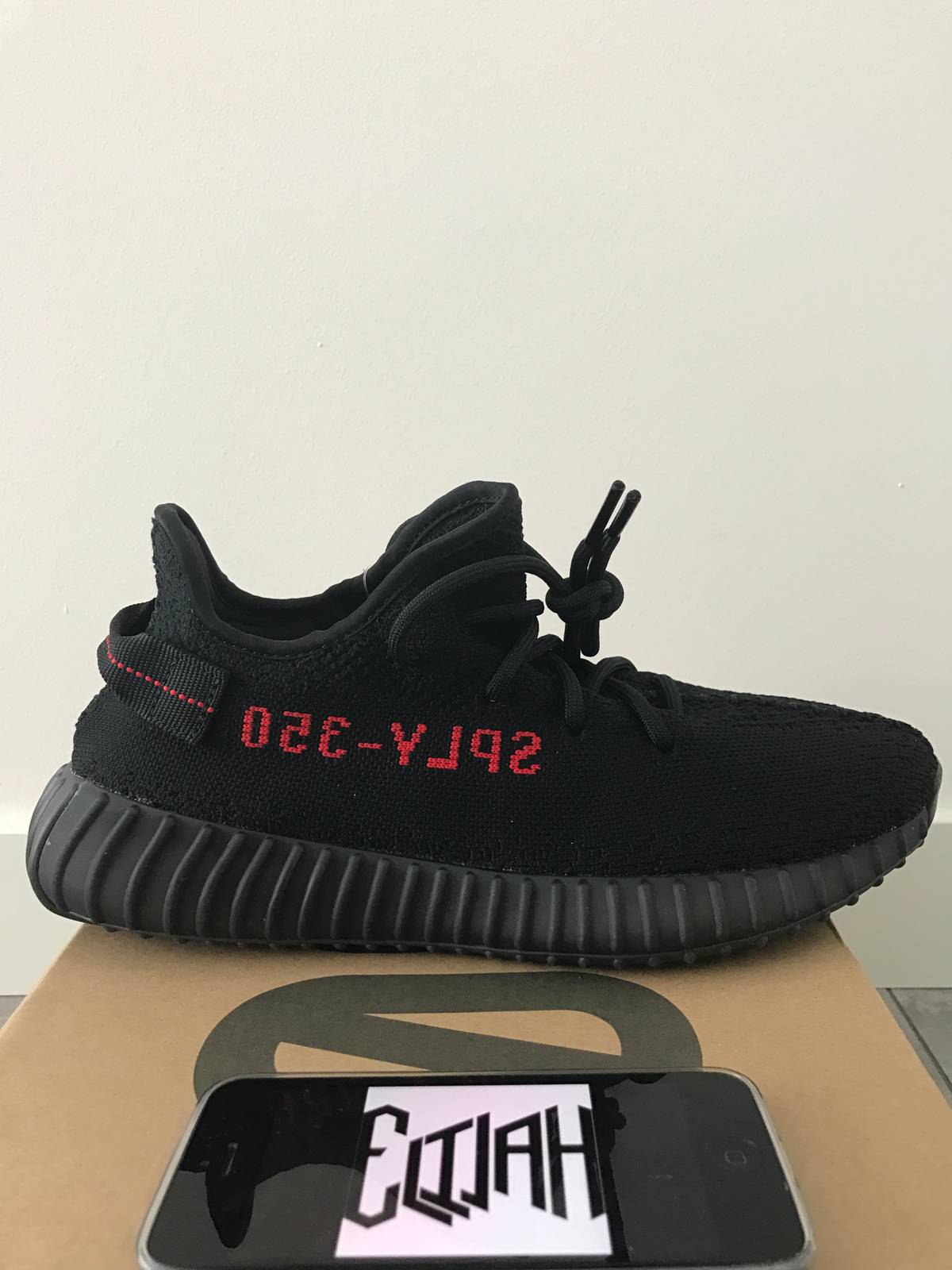 Buy 6th Real Boost Yeezy 350 Boost V2 Bred SPLY 350 Black Red at 