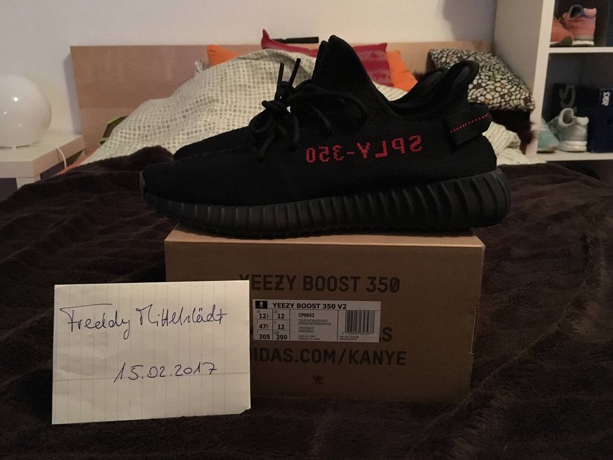 Adidas Yeezy Boost 350 v2 Pirate Bred Black Red Pull Tab CP 9652