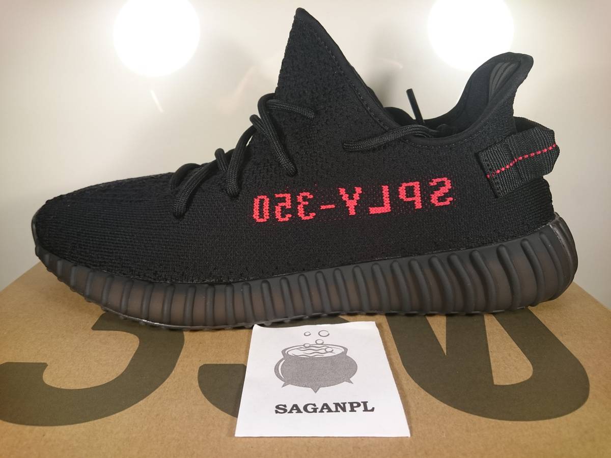 Adidas Yeezy 350 v2 Core Black Red Bred Boost AUTHENTIC
