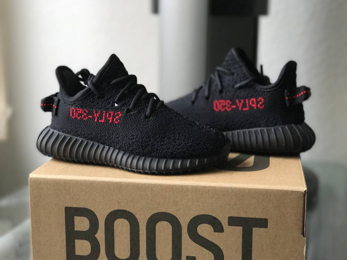 90% Off Adidas yeezy boost 350 V 2 'black red' adult and infant images