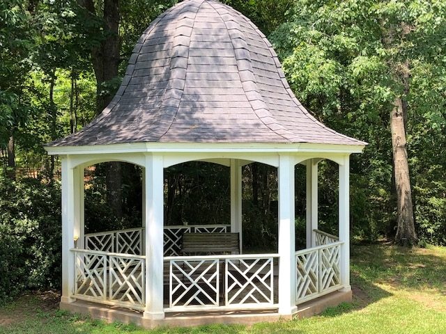 Photo of a peaceful location near a small, country church.