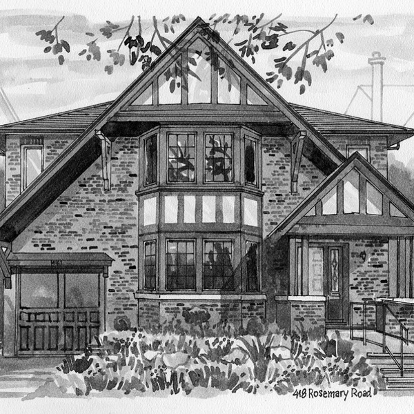 Sibley Home Portraits Pen & Ink