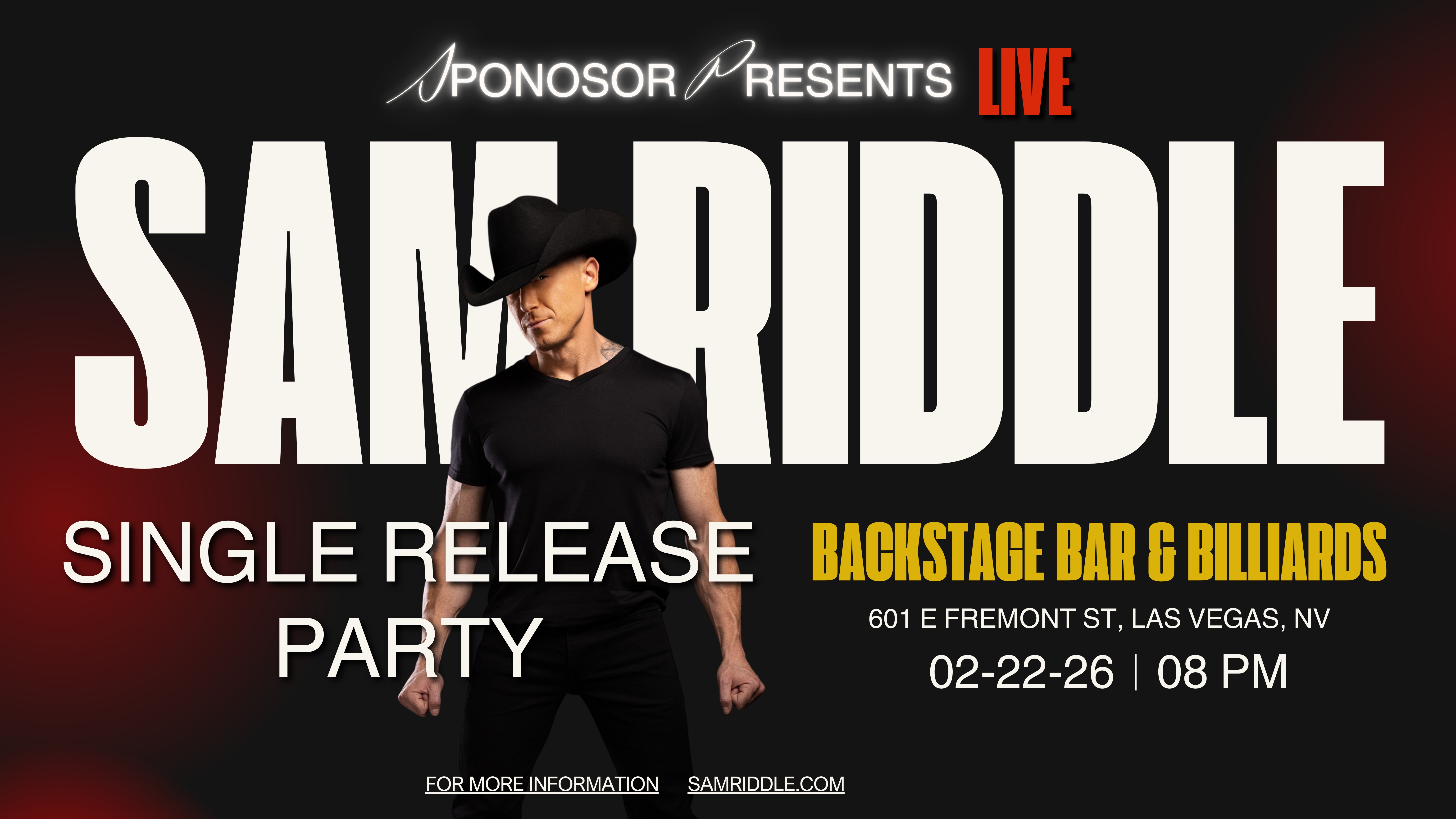 Sam Riddle Single Release Party - SponsorMyEvent