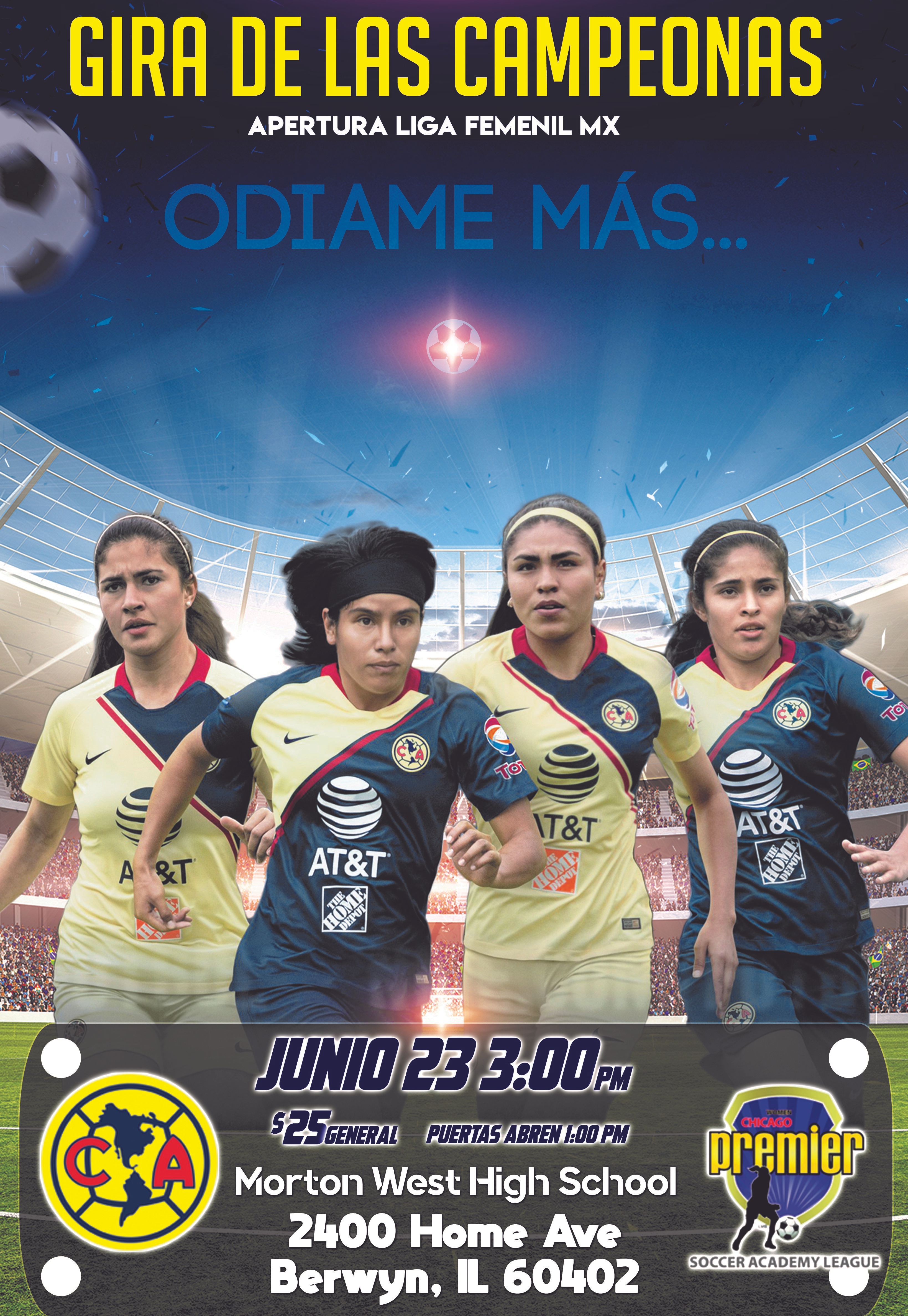 Club America Femenil vs Chicago Premier - SponsorMyEvent