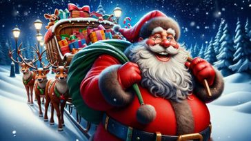 Santas semi truck of treasure