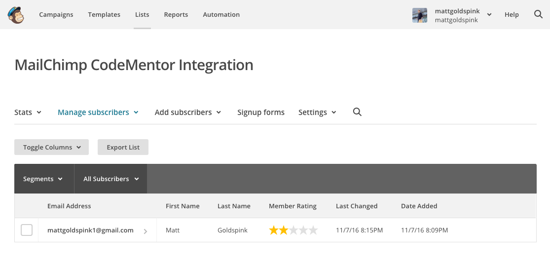 New Member Added To MailChimp