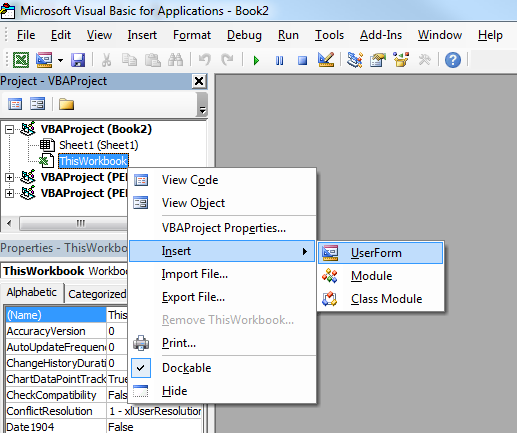 VBA in Excel