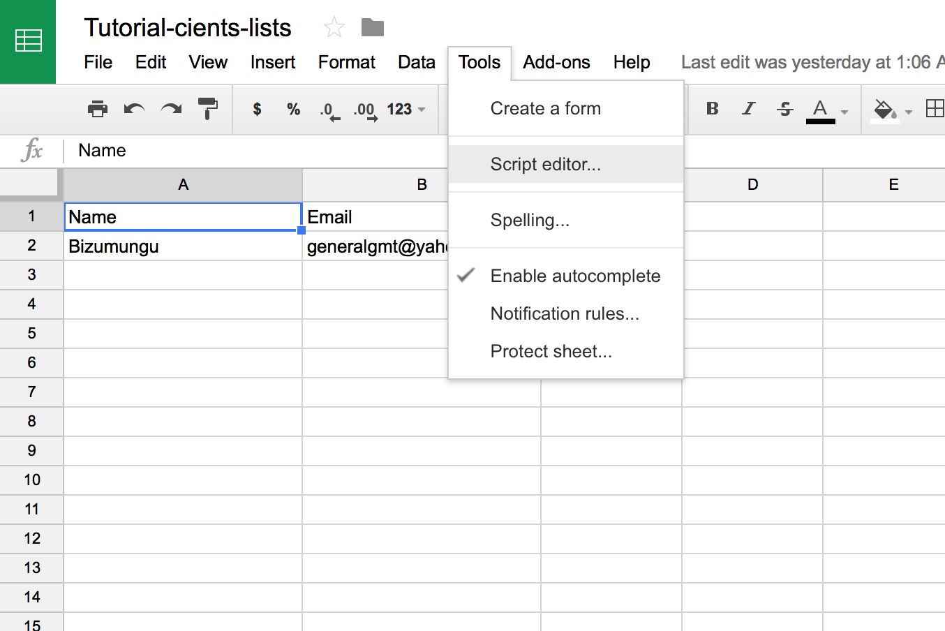 google script editor