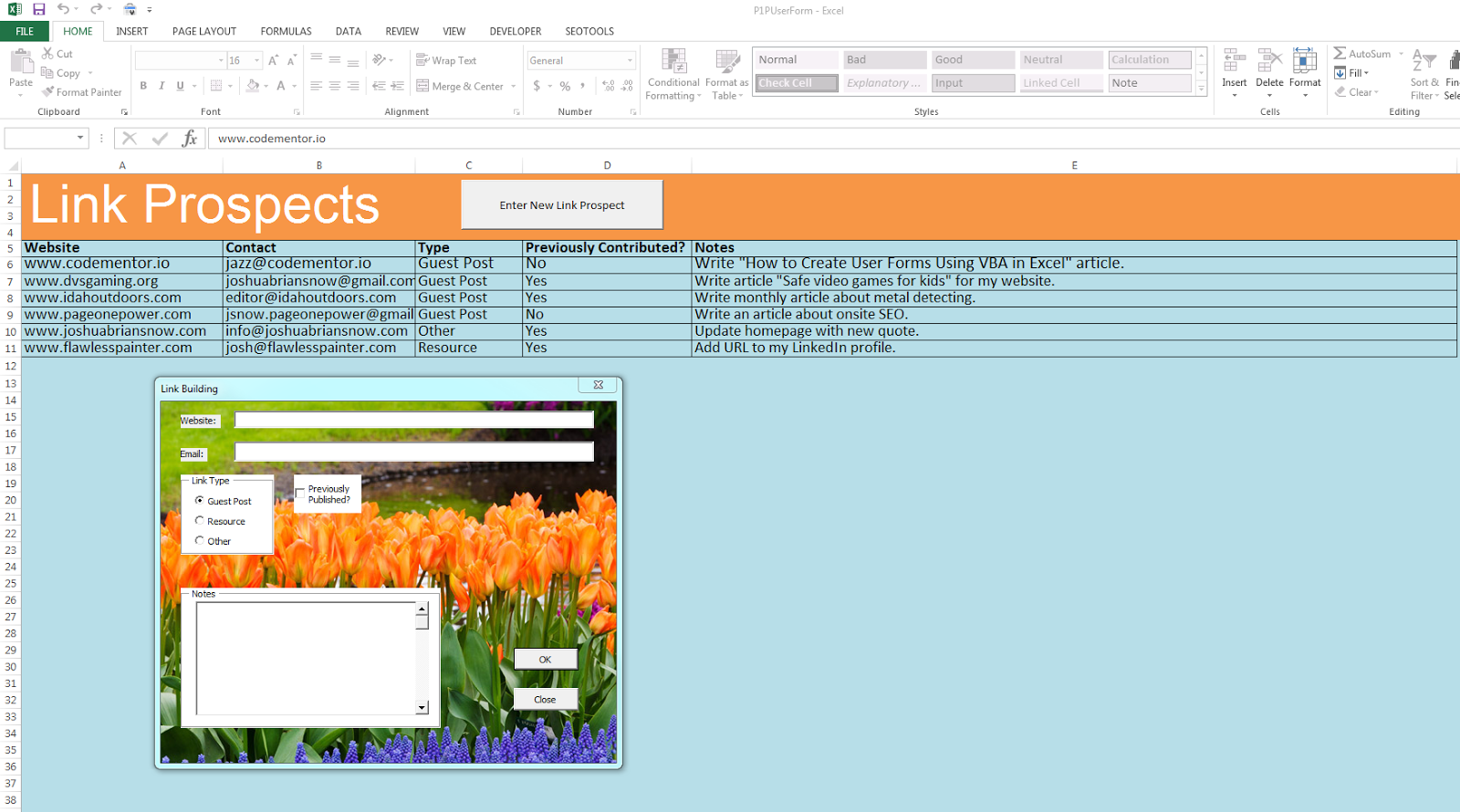 VBA in Excel