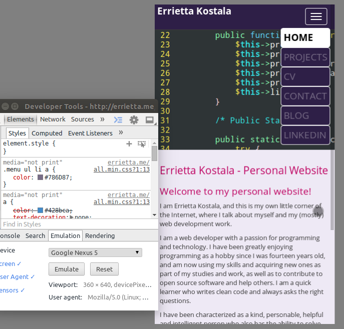 Chrome device emulation