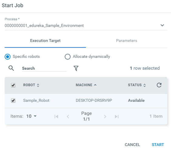 Uipath store orchestrator process