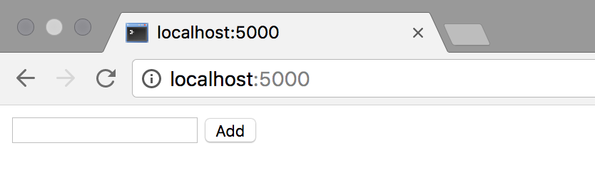 My Flask Form in the browser