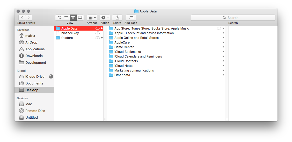 Apple Data Folder Structure