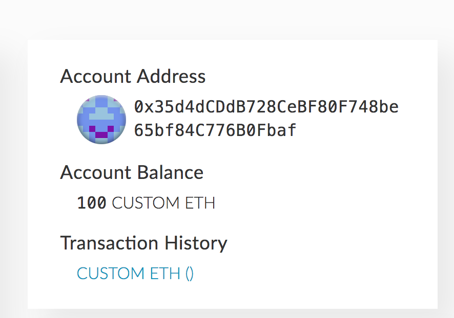 Custom ETH balance