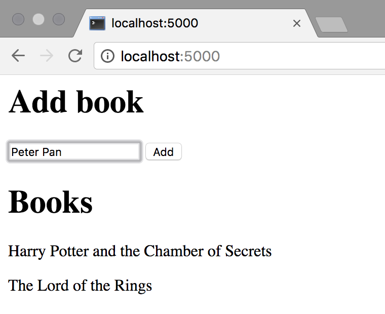 Seeing the list of books