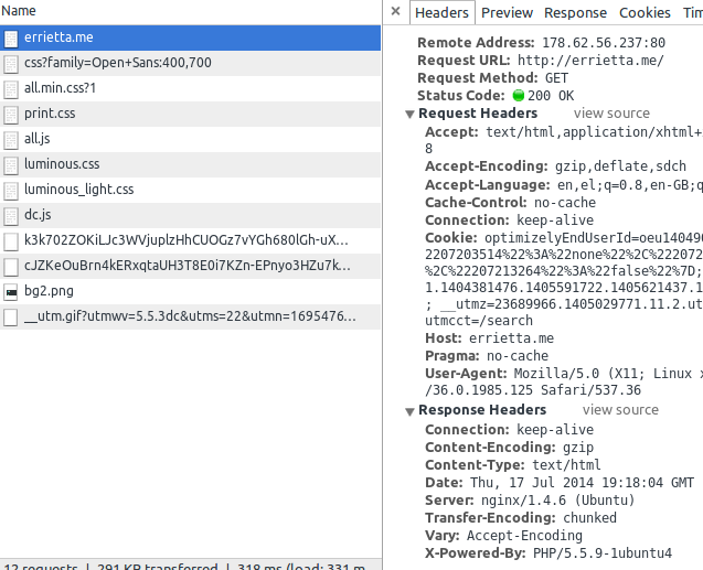 Specific request info