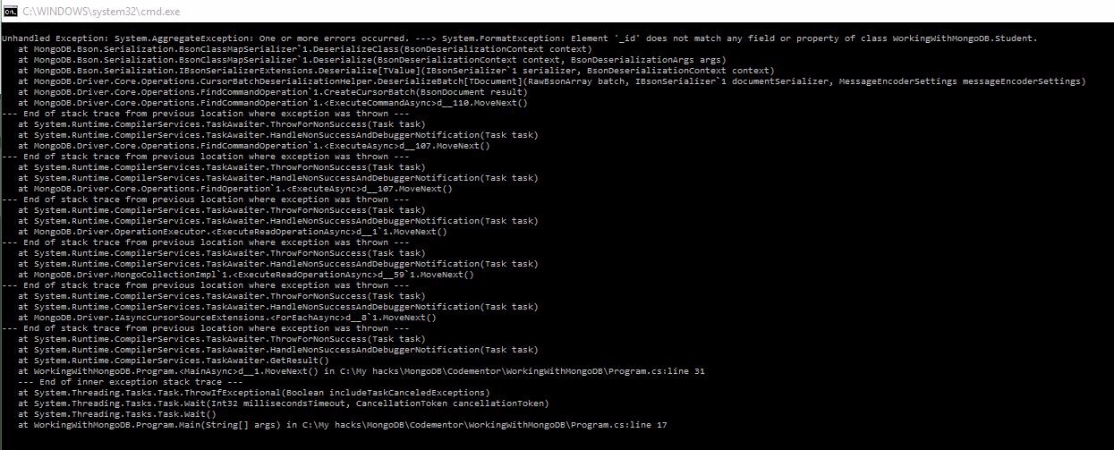 format exception error