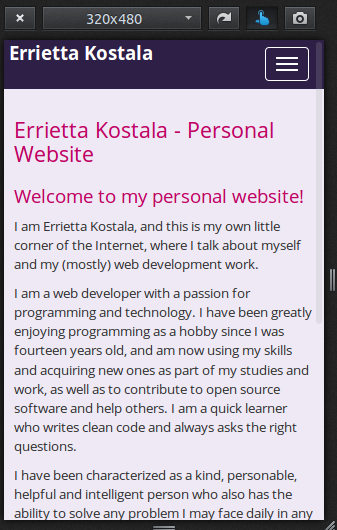 Firefox responsive view