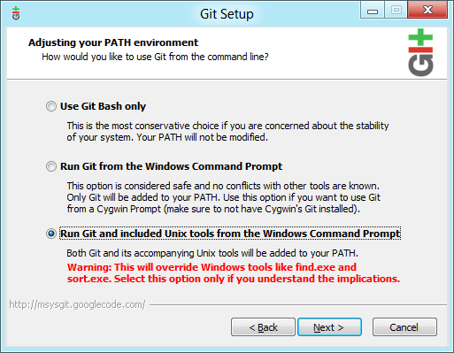 Installing Git Tools and included Unix tools
