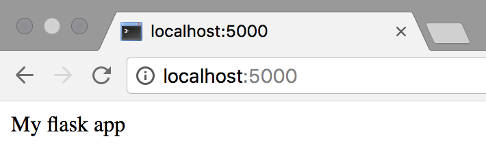 My Flask App in the browser