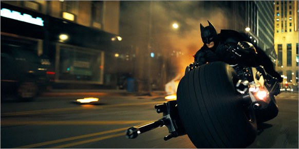 Dark Knight on a motorocycle