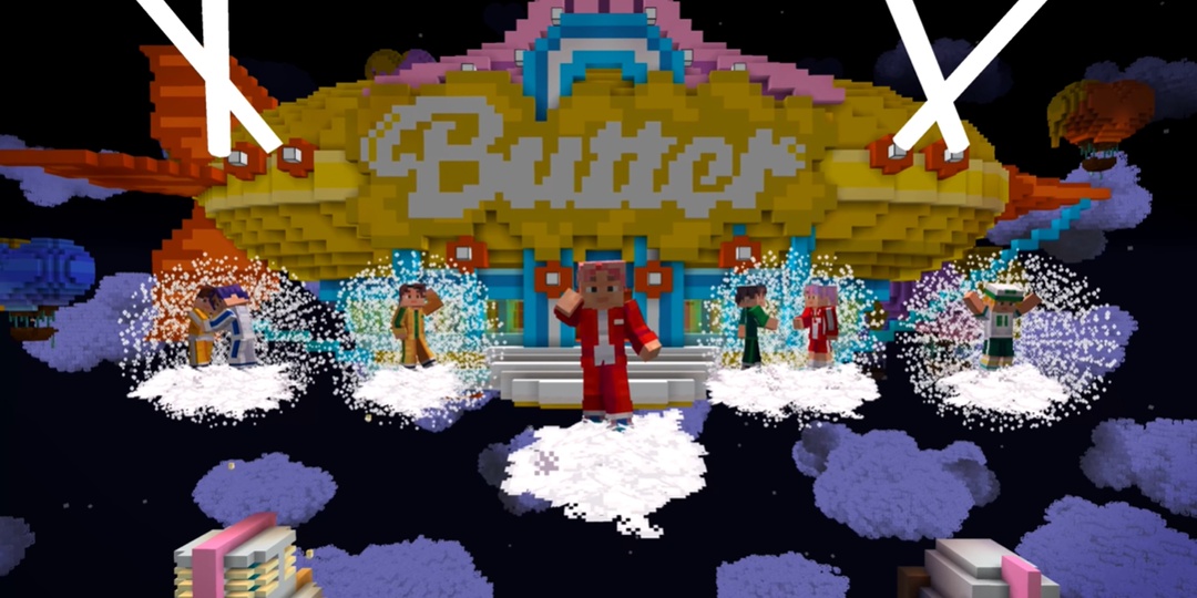 BTS take over Minecraft with 'Butter' and 'Permission to Dance' at YouTube's ESCAPE2021 – watch