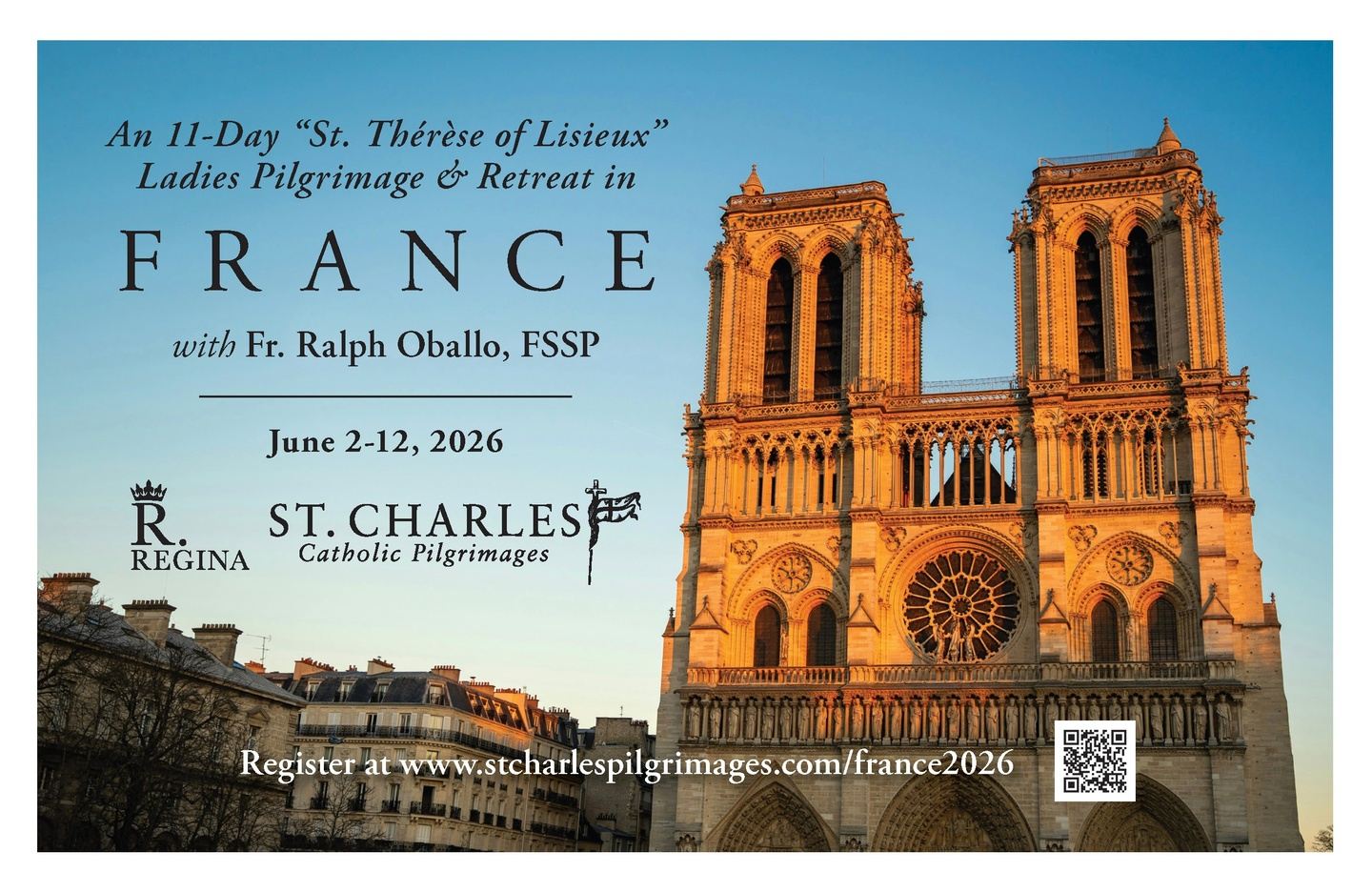 11-Day Ladies Pilgrimage & Retreat in France w/ Fr. Ralph Oballo, FSSP